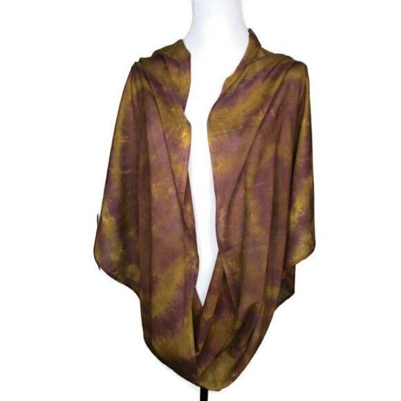 NEW Artisan Hand-Dyed Scarf Infinity Wrap Galaxy Tie Dyed‎ Print One Size - Picture 4 of 7